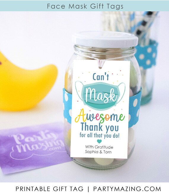 Can't mask Awesome Printable Gift Tag | Gratitude Appreciation Label | School Teacher, Staff, Employee Sticker | E569 Il_570xn