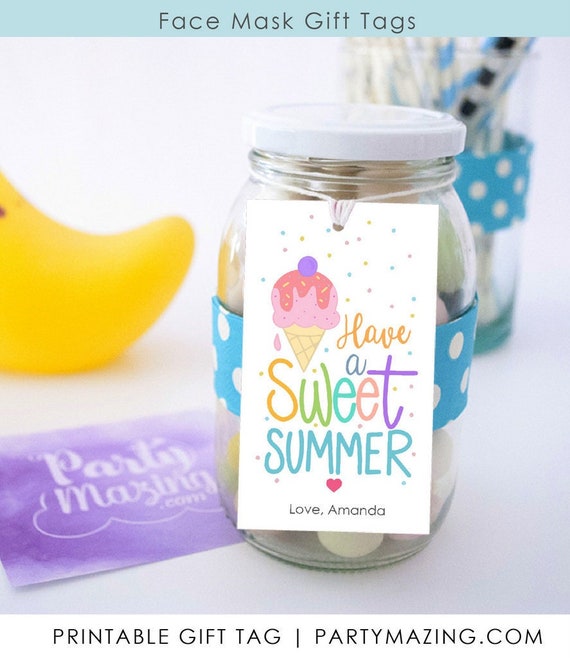 Sweet Summer Printable Party Tag | Editable Ice Cream, Pool Party Tag Template | End of School Year Tag E534 Il_570xn