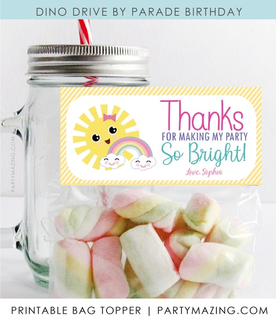 Editable Little Sunshine Bag Topper | Printable Fun Sun Label Tag | Favor Candy Bags | PK24 | E576 Il_570xn
