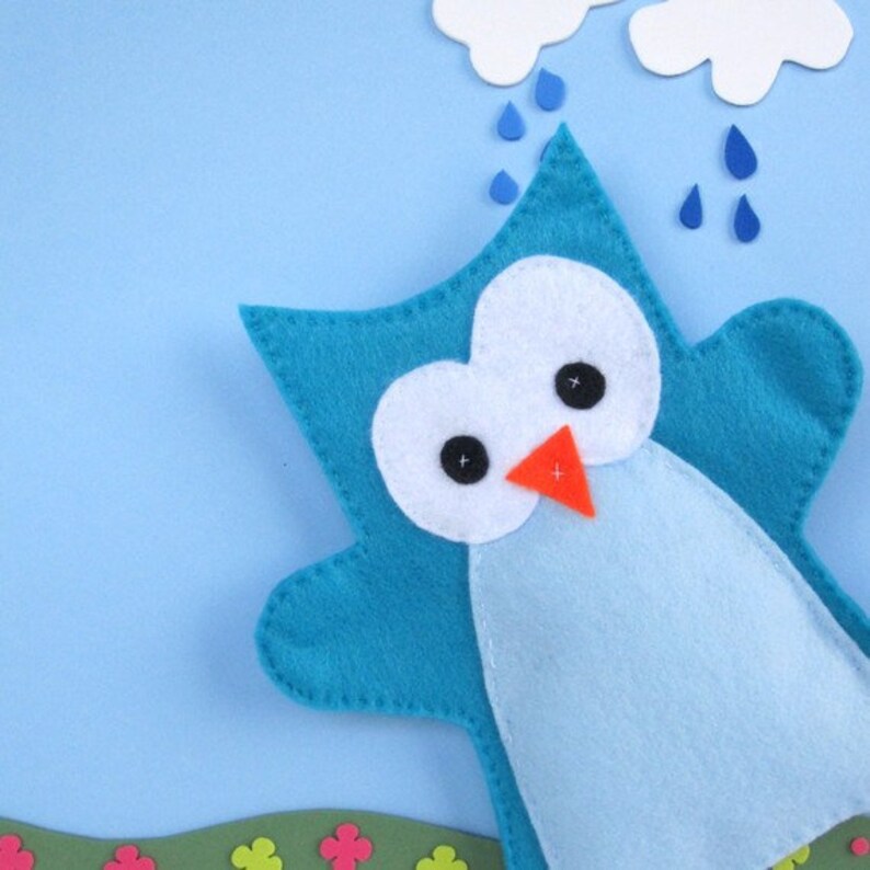 Kids Felt Owl Hand Puppet Sewing Pattern Easy Basic Felt Etsy