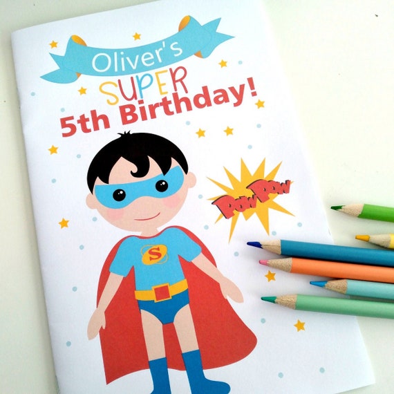 Personalized Superhero Coloring Book Printout | Printable Boy Birthday Party Favor | PK07 | E425 Il_570xn