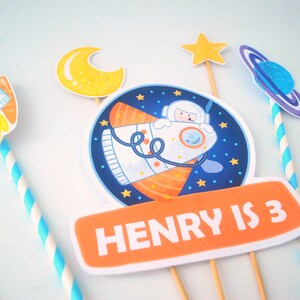 Printable Outer Space Cake Topper Astronaut Birthday | Etsy
