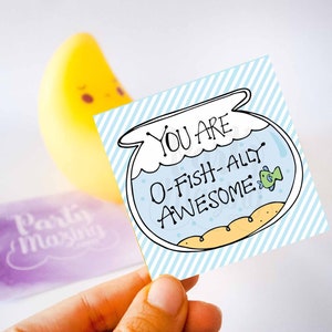 You are O-Fishally Awesome Printable Gift Tag Hand-Drawn Sticker Label DIY Favor Tag 001H image 5