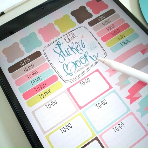 206 Colorful Digital Planner Stickers +206 Stickers Booklet | Ipad Goodnotes or Notability Planner, Study Notes or Journal Stickers | E531 Il_570xn