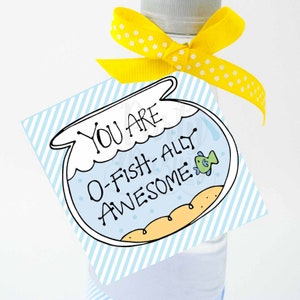 You are O-Fishally Awesome Printable Gift Tag Hand-Drawn Sticker Label DIY Favor Tag 001H image 6