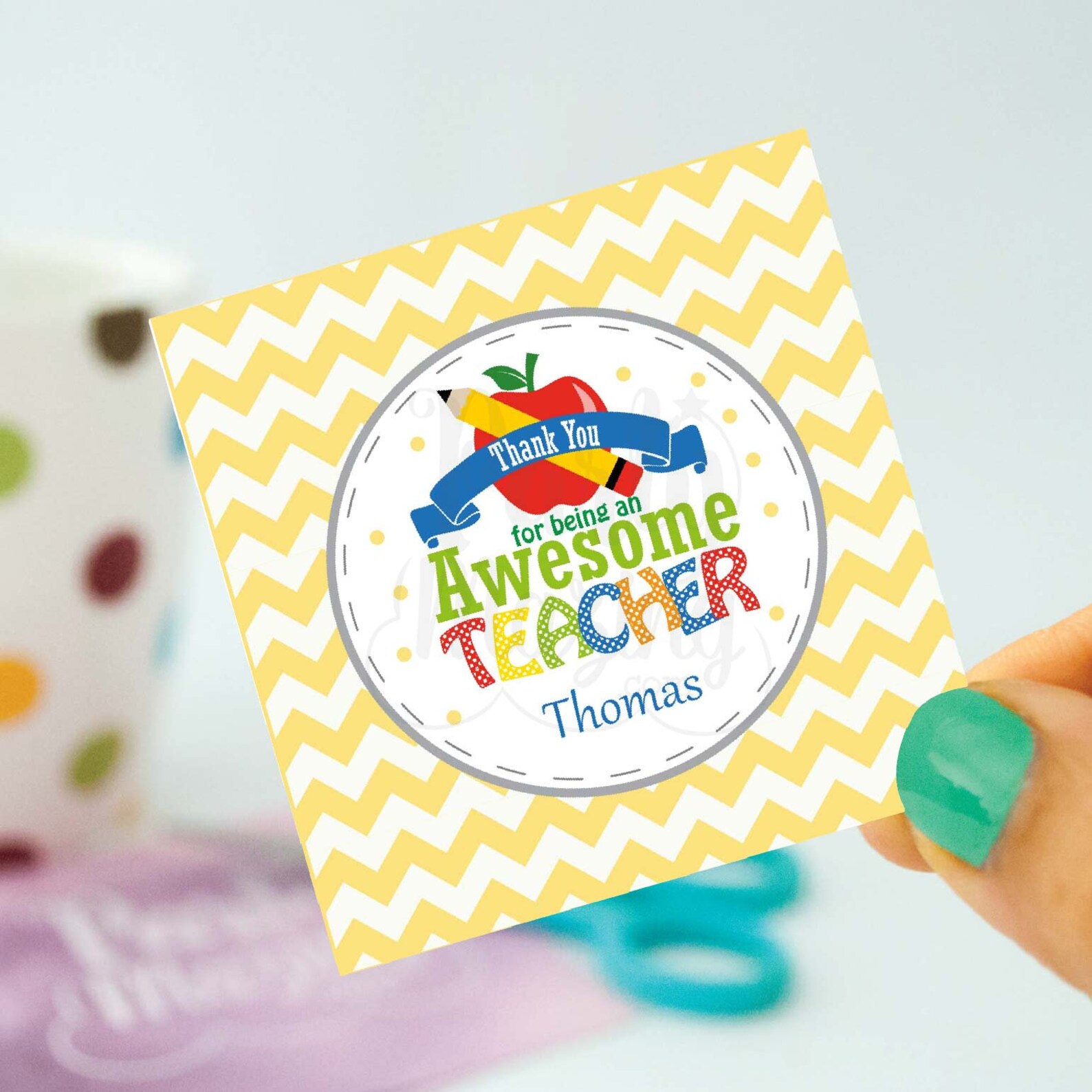 Printable Awesome Teacher Printable Tag Thank You Best | Etsy