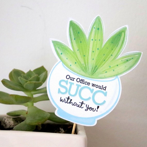 Our Office Succ without you Gift Tag | Printable Hand-Drawn Succulent Sticker label | Instant Download |PK12| E528 Il_570xn