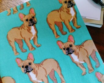 French Bulldog Rx Sleeve, Doctor's Prescription Pad Cover, Holder, Protector. Gift for Dr, Nurse, MD, Veterinarian. Doctor Gift Dogs