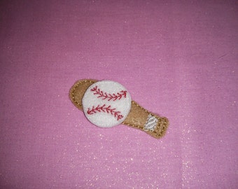 Set of Baseball and Bat Baseballs Feltie Felt Embellishment Bow! Felties Applique Party