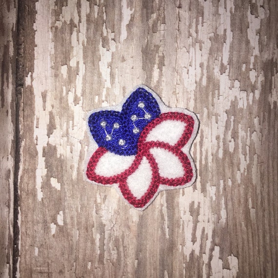 Set of 4 Flag Flower Patriotic 4th of July Memorial Veterans Set of 4 Flag Flower Patriotic 4th of July Memorial Veterans
