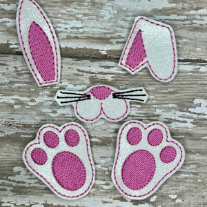 2 Sets of Bunny Pieces Parts for a Bow Head Feet Foot Paw Oversized Oversize Pieces Easter Feltie Felties Bow Birthday Party Easter image 4