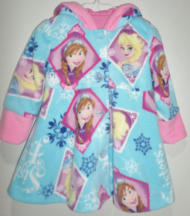 Girls Fleece Frozen Jacket Coat Sisters Elsa and Anna Fully Etsy