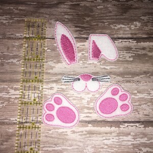 2 Sets of Bunny Pieces Parts for a Bow Head Feet Foot Paw Oversized Oversize Pieces Easter Feltie Felties Bow Birthday Party Easter image 2