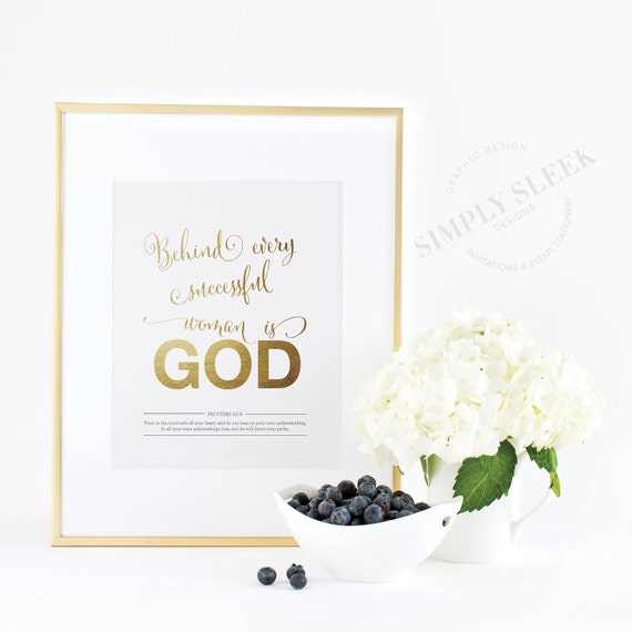 Gold foil print inspirational scripture quote Behind | Etsy