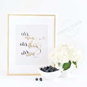 Love gold foil print. Beethoven - &quot;ever mine, ever thine, ever ours&quot;