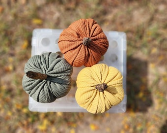 Rustic Rubbed Fabric Pumpkins