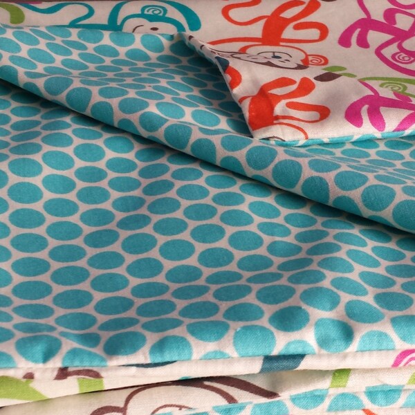 Monkey Baby Blanket Polka Dot Blanket Reversible Blanket Versatile Blanket Unisex Baby Blanket Girl Baby Blanket Receiving Blanket Monkeys