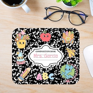 Composition Teacher Mouse Pad, Teacher mouse pad, personalized teachers mouse pad, teacher gift, teacher desk decor, back to school,