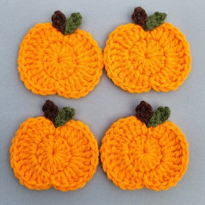 set of 4 Crochet Pumpkin Pins. made and ready to ship