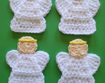 Crochet Angel Christmas Ornaments - Set of 4 Holiday Decorations