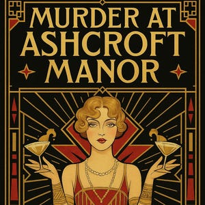 A Printable 1920s Murder Mystery Game Night Digitial Download Murder at Ashcroft Manor Detective Case Dinner Party Games Art Deco Jazz
