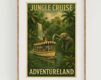 ディズニーランド　ジャングルクルーズ　　ポスター　　海外購入 ジャングルクルーズポスター アドベンチャーランドポスター ビンテージ