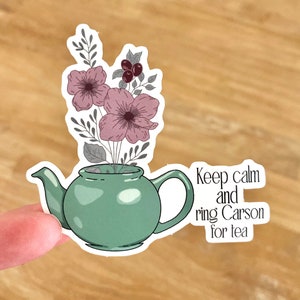 Downton Abbey Mr. Carson Tea Keep Calm Sticker