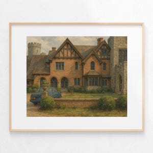 The Crain Residence Watercolor Painting Haunting Movie Posters Hill House Fan Artwork Halloween Wall Decor
