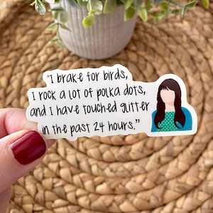 New Girl TV Show Jessica Day Illustration Die Cut Sticker Funny Teacher Gift Idea Glitter Quotes Character Fan Art