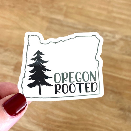 Oregon Sticker With Mountains Decal State Window Sticker Etsy