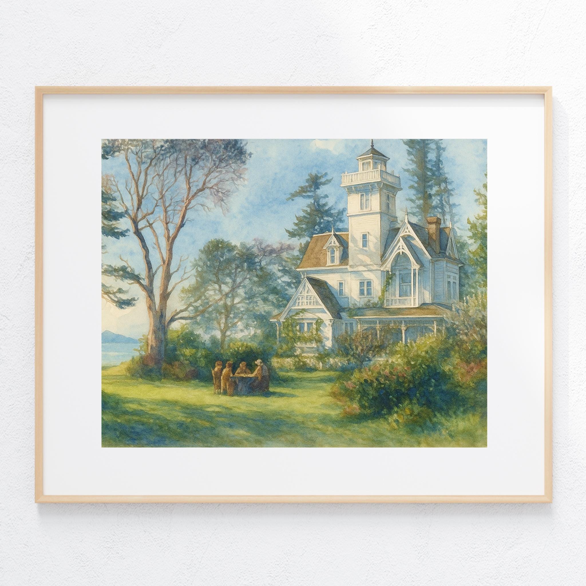 Practical Magic Inspired House Watercolor Painting Art Print Witch Magical Movie Illustrations 90s Fan Artwork