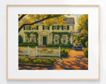 Beautiful Acrylic Painting Art Print 5X7 8X10 Inspired by the Father of the Bride House Home Wall Decor Nostalgia Gift Ideas Artwork