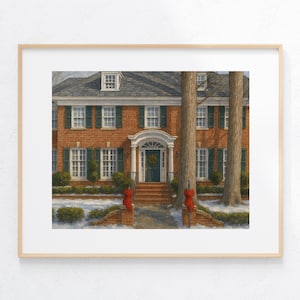 Christmas Movie Home Art Print Kevin McCallister House Watercolor Painting Fan Artwork Classic 1990s Holiday Movies Poster