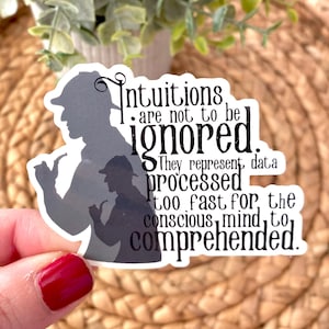 Sherlock Holmes Inspired Silhouette Die Cut Sticker Fan Art Quote Intuition Detective Decal Gift Idea Mystery Novel Lovers 221B Baker Street