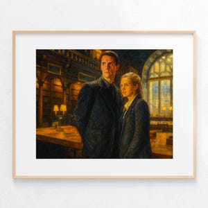 Acrylic Painting Art Print Fantasy Magic Book Illustration Matthew Clairmont and Diana Bishop Fan Artwork
