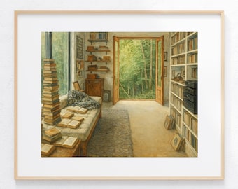 Edward Cullen Bedroom Watercolor Painting Art Print Vampire Movie Poster Twilight Illustration Fan Artwork