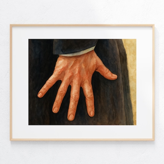Pride and Prejudice Art Print Hand Flex Watercolor Painting Mr. Darcy Fan Artwork Bookish Decor Movie Gallery Wall Decor Jane Austen