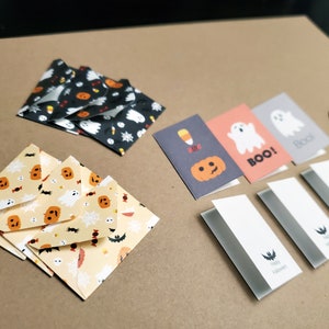 Jeu de mini-cartes effrayantes et mignonnes pour Halloween (demi-douzaine / Deux couleurs)