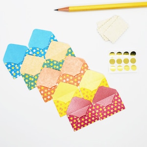 Ensemble de 10 enveloppes à motifs rétro en forme d'étoile / Ensemble de mini cartes / Notes d'amour / Notes de remerciement