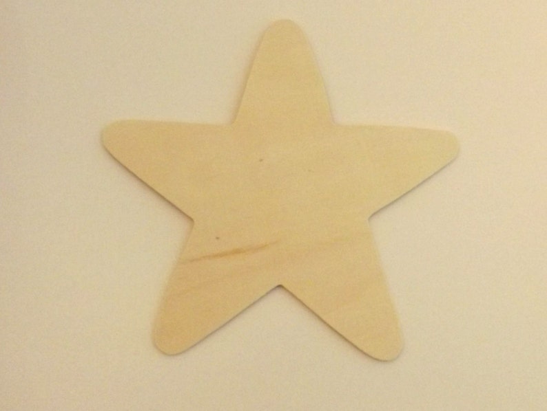 Paint Stain Embellish DIY Refrigerator Magnets Wood Burning Scrapbooking Unfinished Wood 5.5 Wide 4 ct Large Wooden Stars
