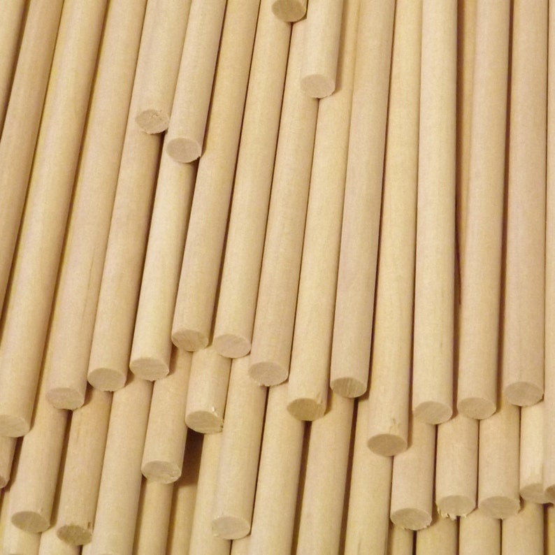 Short 1//2/" x 3/" Natural Birch Wood Dowel Rods 100 ct Thick