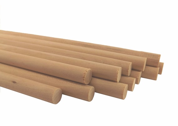 Wooden Dowel Rods 3//8/" x 12/" 10 Pack Natural Birch