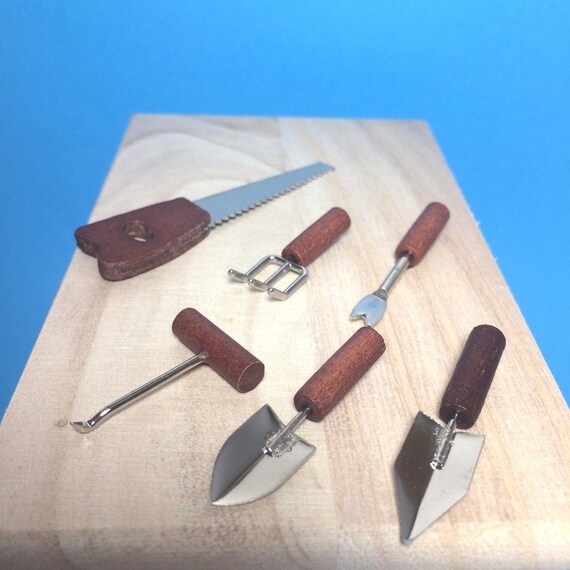 Miniature Trowel Saw Miniature Fairy Garden Tools Dollhouse Workshop Accessories