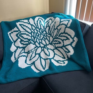 Full Bloom Overlay Mosaic Crochet Pattern, Flower Crochet Pattern