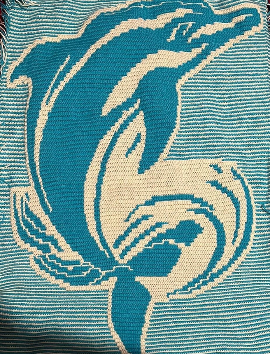 40 Crochet Techniques Patterns with Tunisian Scarves, Doilies, and Filet Designs 37 Dolphin Throw Crochet