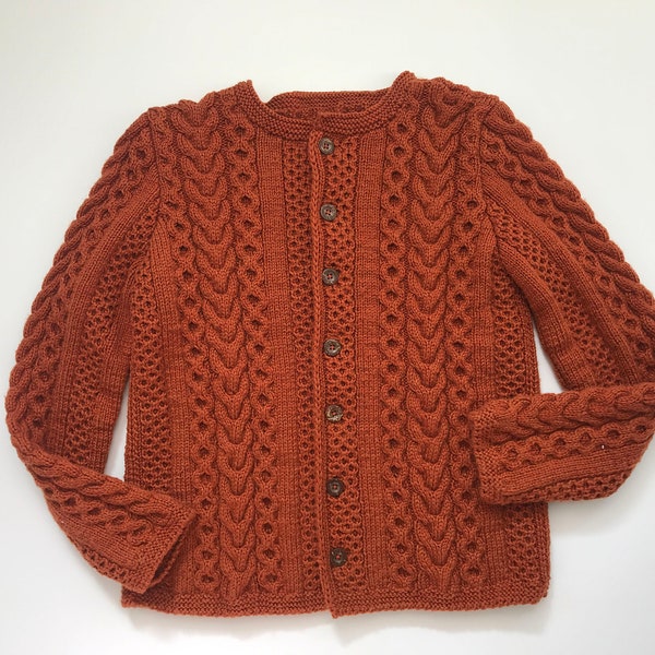 Irland Fischer Pullover Damen handgestrickte Strickjacke Leichter Kaschmir 1980er Vintage Strickjacke personalisierte Pullover Geschenke für sie