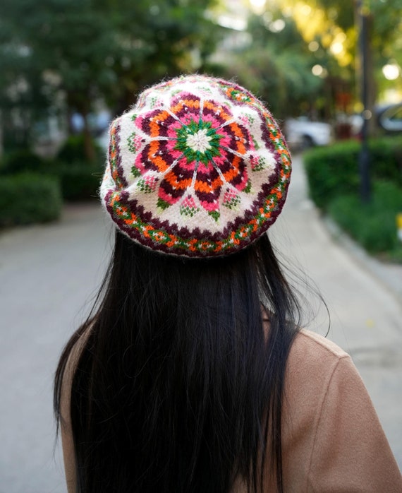 New, Handknit Wool Fairisle Beret New, Handknit Wool Fairisle Beret main image 2
