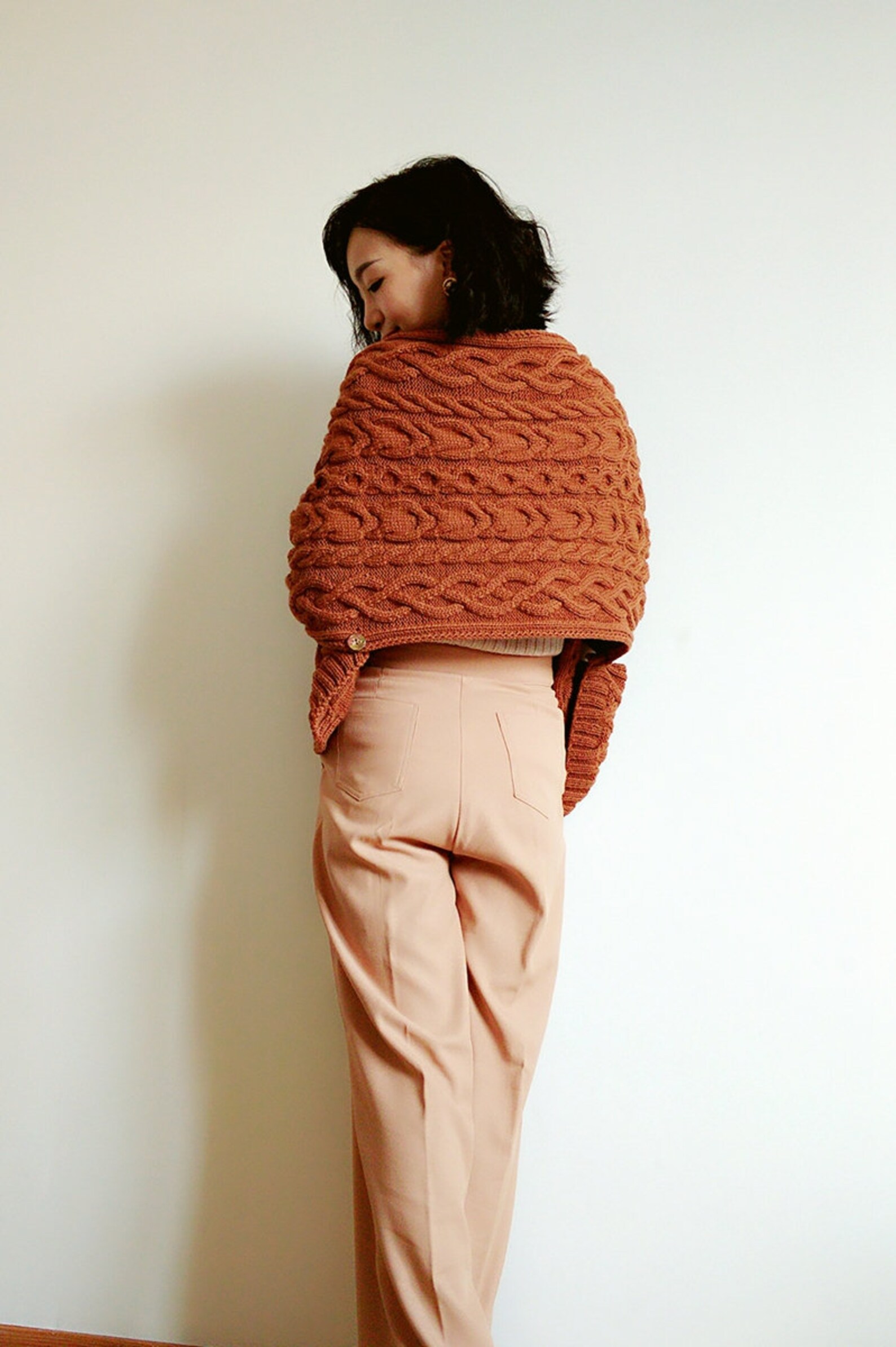 Cashmere Oversized Blanket Sweater Chunky Knit Sweater Wrap Etsy