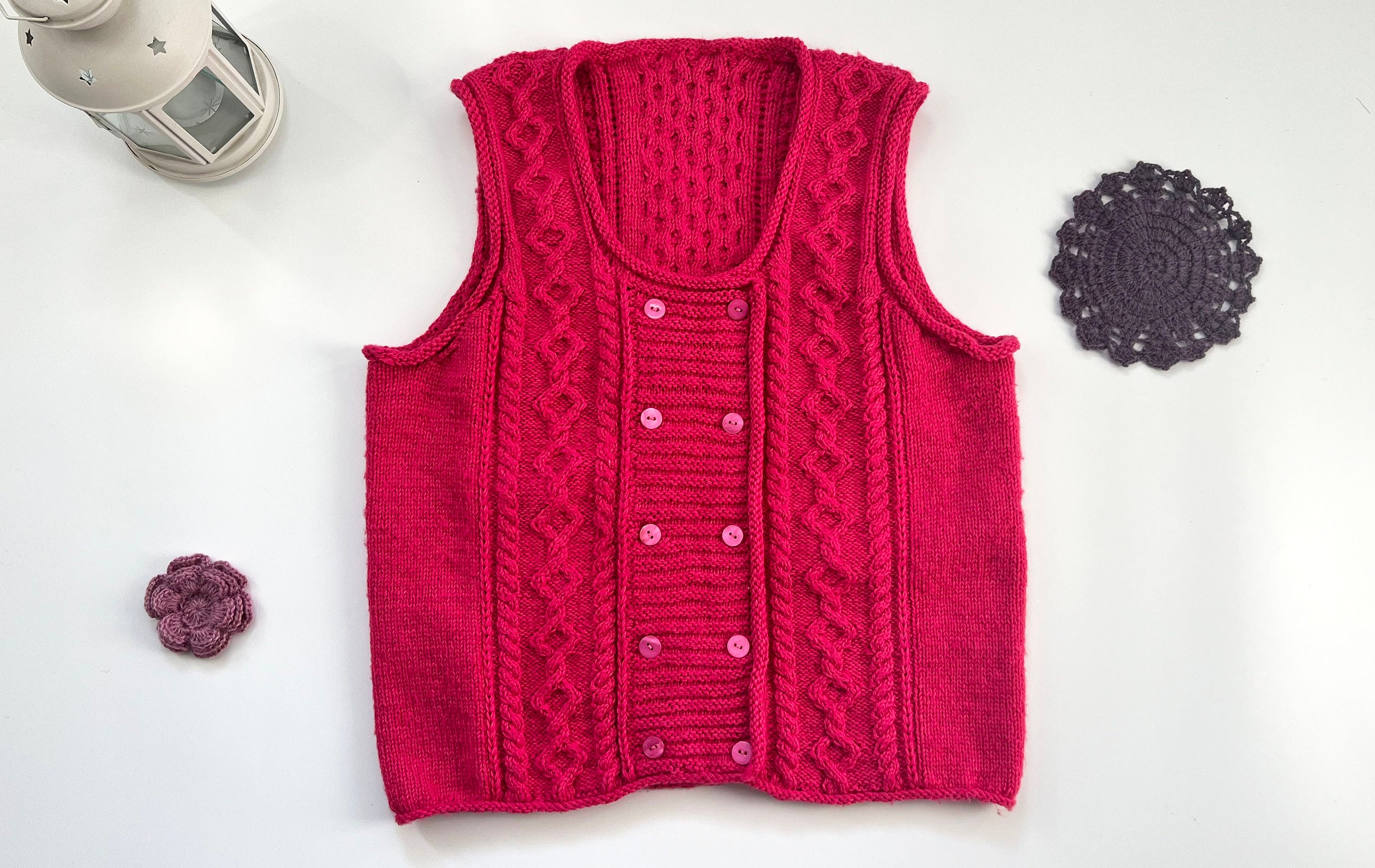 Fisherman Knit Vest - Etsy