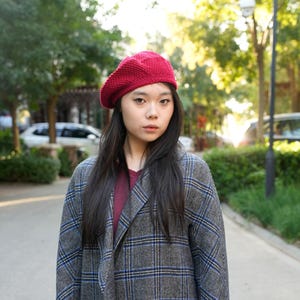 Jane's handknit Women French beret 人间四月 Soft cashmere hat 1940's vintage basque hat light weight  personalized casual tam Mother's day gift